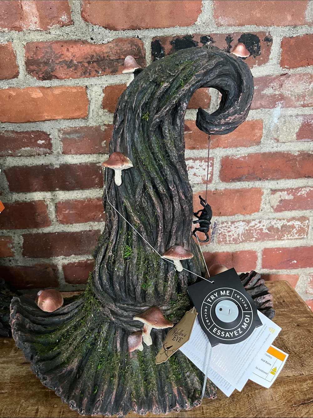 Woodland Mushroom Witch Hat Sculpture - Brown & Green Home Accent - Picture 8 of 13